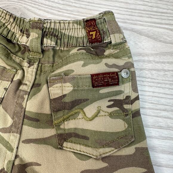 7 for All Mankind Jogger Pants Infant 12M Green Camo Elastic Waistband Stretch - Picture 3 of 8